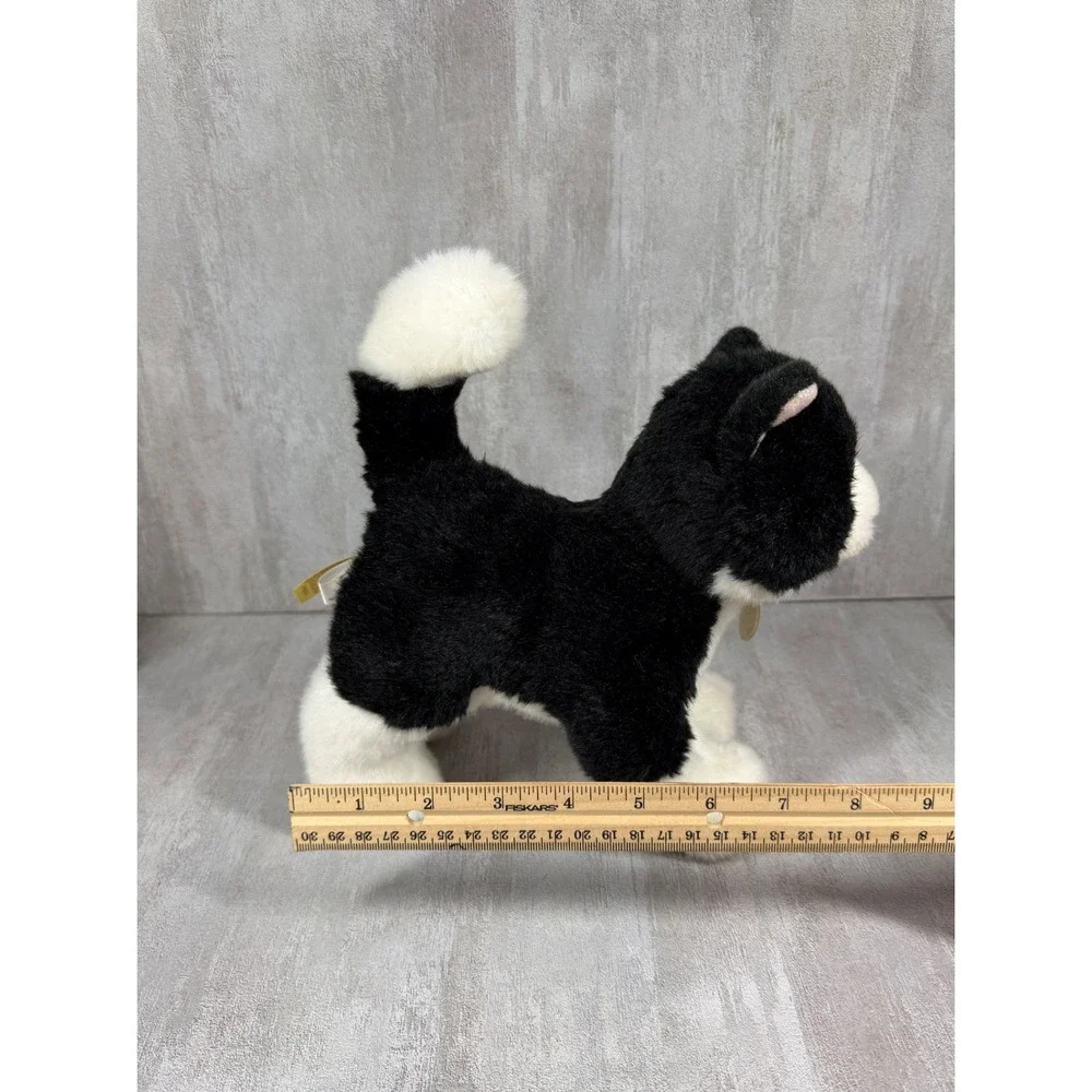 Aurora Miyoni Tuxedo Cat Plush Stuffed Animal Black White Realistic 10 Inch